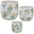 Set of Planters Alexandra House Living Green Golden Ceramic (3 Pieces)