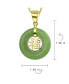 ფოტო #3 პროდუქტის Circle Round Disc Donut Good Fortune Fu Character Chinese Symbol Dyed Green Jade Disc Pendant Necklace For Women Gold Plated .925 Sterling Silver