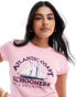 ASOS DESIGN baby tee with atlantic coast graphic in pink