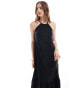 Фото #2 товара Mango halterneck tiered midi dress in black