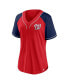 ფოტო #3 პროდუქტის Women's Red Washington Nationals Ultimate Style Raglan V-Neck T-shirt