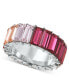 ფოტო #1 პროდუქტის Silver-Tone Baguette Crystal Eternity Ring, Created for Macy's