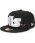 Фото #2 товара Men's Black Chicago Bulls Checkerboard UV 59FIFTY Fitted Hat
