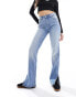 Bershka high waisted bootcut jeans in light blue