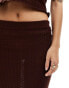 Miss Selfridge crochet maxi skirt with frill detail in chocolate co-ord