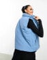 Фото #4 товара Karl Kani OG puffer gilet in dusty blue with wazy zip detail