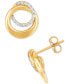 ფოტო #3 პროდუქტის Diamond Interlocking Circle Stud Earrings (1/10 ct. t.w.) in 10k Gold