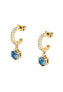 Charming gold-plated hoop earrings with pendants Colori SAVY07