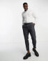 New Look pleat front tapered trousers in navy texture