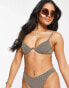 Фото #3 товара South Beach exaggerated wire bikini top in gold metallic