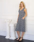 ფოტო #4 პროდუქტის Print Sleeveless Pleated Pocket Midi Dress