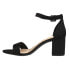 Фото #5 товара CL by Laundry Jolly Rhinestone Block Heels Womens Black Casual Sandals IJVC3SSS