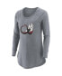 ფოტო #3 პროდუქტის Women's Gray Colorado Mammoth Primary Logo Tri-Blend Long Sleeve T-shirt