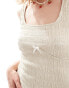 COLLUSION textured tank top with bow detail in ivory