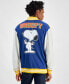 Men's Snoopy Speed Beagle Colorblocked Fleece Varsity Bomber Jacket Синий, L - фото #2