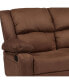 Bustle Back Loveseat With Two Built-In Recliners