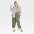 Фото #2 товара Women's Plus Size Mid-Rise Tapered Fit Pants - Knox Rose Olive 1X