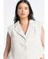 Plus Size Tweed Cropped Vest