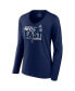 Фото #2 товара Women's Navy Dallas Cowboys 2023 NFC East Division Champions Conquer Long Sleeve V-Neck T-shirt