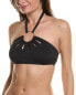 Vince Camuto Serengeti Shades Logo Ring Cutout Halter Top Swimwear Black Size SM