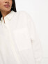ASOS DESIGN – Langärmliges Boyfriend-Hemd aus Baumwolle in Weiß
