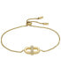 ფოტო #1 პროდუქტის Heritage D-Link Glitz Gold-Tone Stainless Steel Chain Bracelet