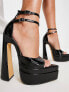 Фото #1 товара Ego Marshall double platform sandals with ankle strap in black