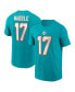 Фото #1 товара Men's Jaylen Waddle Aqua Miami Dolphins Player Name and Number T-shirt