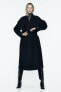 Longline belted wool blend coat