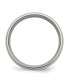 Titanium Polished with Sterling Silver Inlay Wedding Band Ring