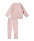 Фото #2 товара Baby Girls Baby, Newborn Matching Side Snap Kimono Top and Pants Set