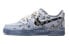 Фото #1 товара 【定制球鞋】 Nike Air Force 1 Low '07 空军一号 cs 解构鞋带 浸染腰果花 复古 浸染做旧 低帮 板鞋 男款 灰黑 / Кроссовки Nike Air Force CW2288-111