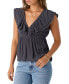 Juniors' Deji Layered Flutter-Sleeve Top