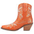 Фото #3 товара Dingo Primrose Embroidered Floral Snip Toe Cowboy Booties Womens Orange Casual B