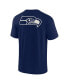 Фото #2 товара Men's and Women's Navy College Seattle Seahawks Super Soft Short Sleeve T-shirt