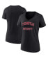 ფოტო #1 პროდუქტის Women's Black Temple Owls Evergreen Campus V-Neck T-shirt