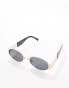 Фото #3 товара ASOS DESIGN round sunglasses with chunky temple with smoke lens in gold