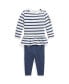 ფოტო #1 პროდუქტის Baby Girls Striped Jersey T-shirt and Leggings Set