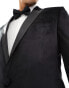 Фото #4 товара ASOS DESIGN slim tuxedo suit jacket in black velvet