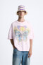 CONTRAST TIE-DYE PRINT T-SHIRT