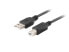 Lanberg CA-USBA-15CU-0010-BK, 1 m, USB A, USB B, USB 2.0, 480 Mbit/s, Black