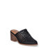 Фото #1 товара Time and Tru Woven Block Heel Mules Women's 9 Black Polyurethane Slip-On Solid