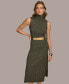 ფოტო #5 პროდუქტის Donna Karan Women's Belted Mock-Neck Midi Dress