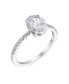 Traditional Timeless 2CT AAA CZ 6x8 MM Brilliant Cut Oval Solitaire Engagement Ring Cubic Zirconia Pave Thin Delicate Band .925 Sterling Silver