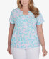 Фото #1 товара Plus Size Spring Into Action Short Sleeve Top