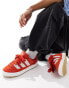 adidas Originals Adimatic gum sole trainers in red and white