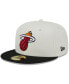 Men's New Era x Cream, Black Miami Heat NBA x Staple Two-Tone 59FIFTY Fitted Hat Cream, Black, 7 3/4 - фото #3