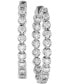 ფოტო #2 პროდუქტის Diamond (1-1/2 ct. t.w.) Inside-Out Oval Medium Hoop Earrings in 14k White or Yellow Gold, 1.25"