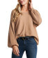 Women's Rib-Knit Bubble Sleeve Long Sleeve Sweater