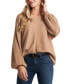 Фото #1 товара Women's Rib-Knit Bubble Sleeve Long Sleeve Sweater